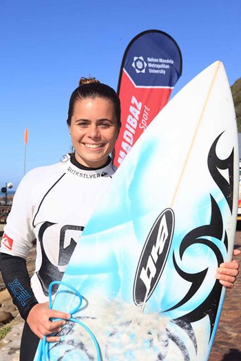 Billabong Madibaz surfer Roxy Giles will aim to reclaim the individual title at the upcoming University Sport South Africa (USSA) championships at Victoria Bay. Photo: Supplied