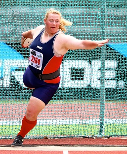 Ischke Senekal set a new Eastern Province record with a throw of 13.97m in the women's discus at Saturday's athletics meeting at the NMMU Stadium in Port Elizabeth. Photo: Full Stop Communications/Richard Huggard